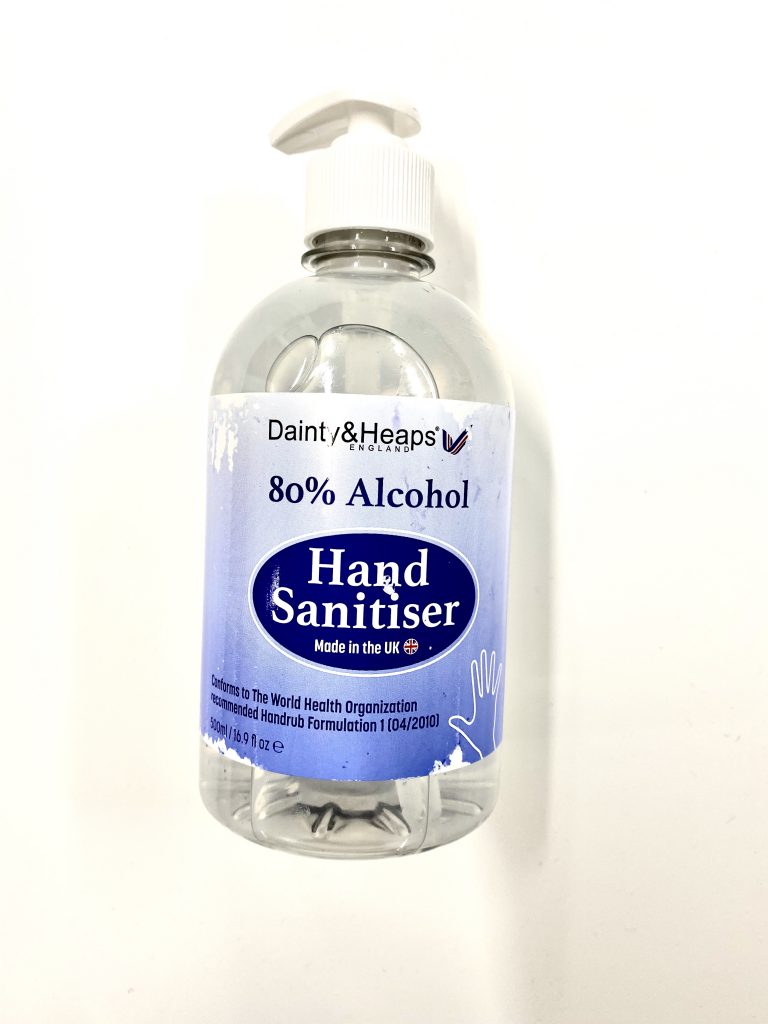 HAND SANITISER  500 MIL 80% ALCOHOL  FOR PPE PROTECTION 