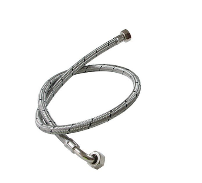 FESU0215 BRAIDED HOSE 10mm 1/2" F Straight Swivel x1/2" Elbow Swivel 1200mm