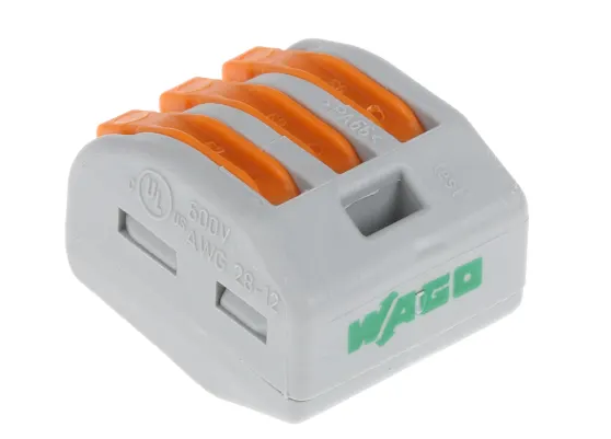 475-1437 Wago 222-413 3-Way Terminal Block 32A Spring Cage Terminal