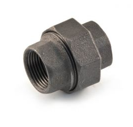 6458 Iron Equal Union Connector Straight 1 Inch F Black