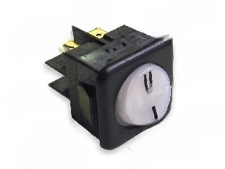 FESU1269-White double-pole backlit switch 25x25 mm