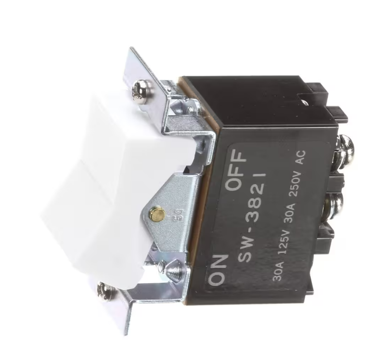 Alto Shaam SW-33648 rocker switch 125V 30A DPST OEM electrical replacement part for Alto Shaam equipment.