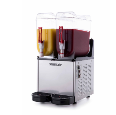 SLUSH24.I-SAM SAMIXIR 12+12 L SLUSH TWIN COLD AND FROSTY BEVERAGE DISPENSER STAINLESS STEEL