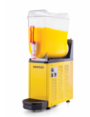 SLUSH12.Y-SAM SAMIXIR 12 L SLUSH MONO COLD AND FROSTY BEVERAGE DISPENSER YELLOW